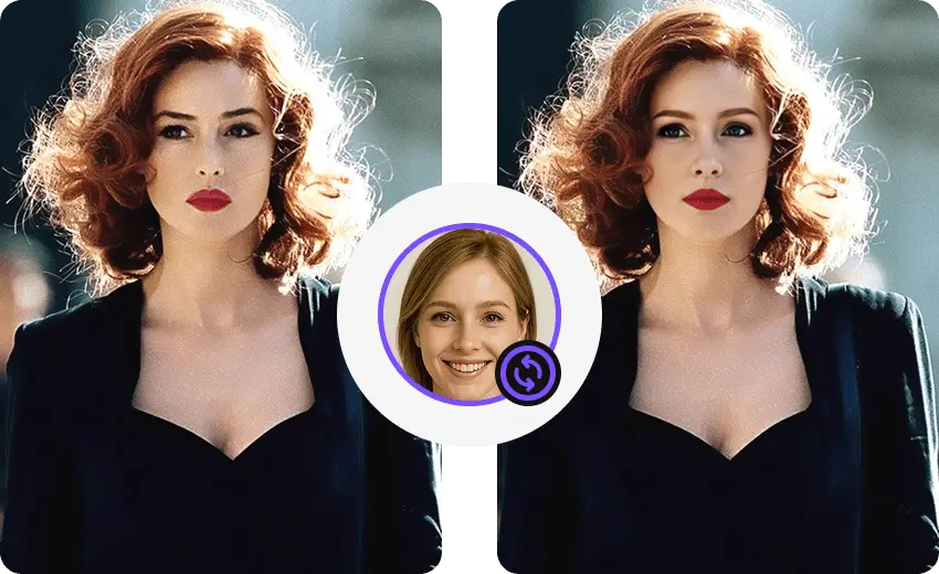 Face swap before and after example